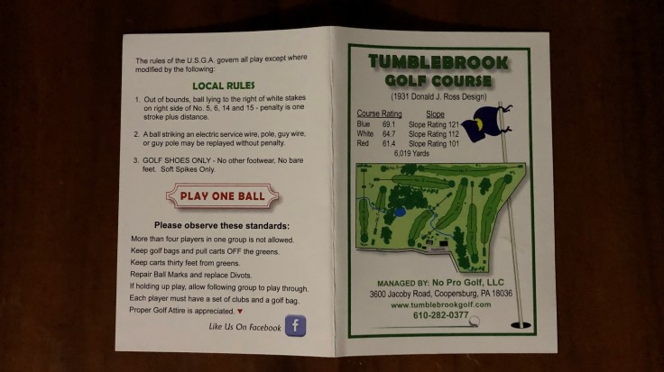 Tumblebrook Golf Scorecard Cover